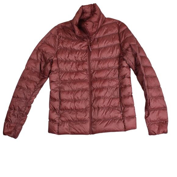Uniqlo Down Jacket Womens Medium Purple Packable Lightweight Puffer Coat - Picture 1 of 6